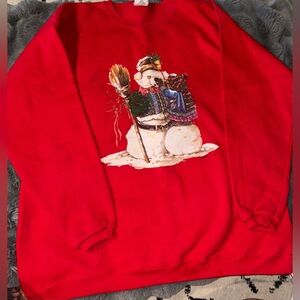 Vintage Red Snowman Sweater